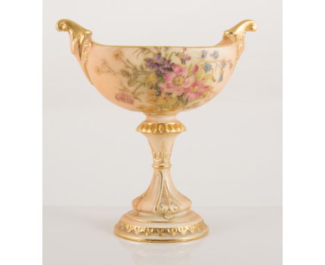 Royal Worcester vase, decorated with roses, c1908, shape F132, 20cm.