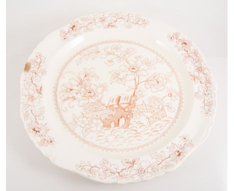 Three Masons 'Bible' pattern plates, a Masons teapot on stand, and a Copeland plate, (6).