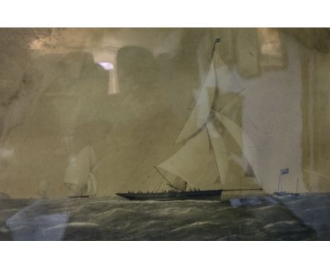 After Joshua Taylor, 'Arrow, 117 tons Winning the Cutter Race at The Royal Cinque Ports Yacht Club Regatta, Dover, 1876', lit