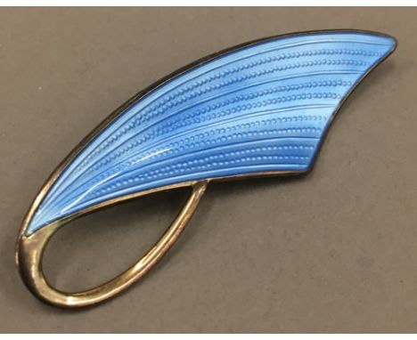 A Norwegian enamel sterling silver brooch