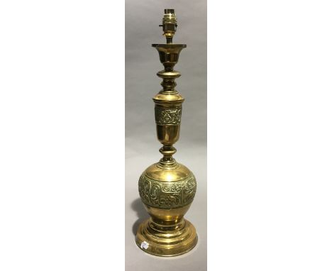 A brass lamp base