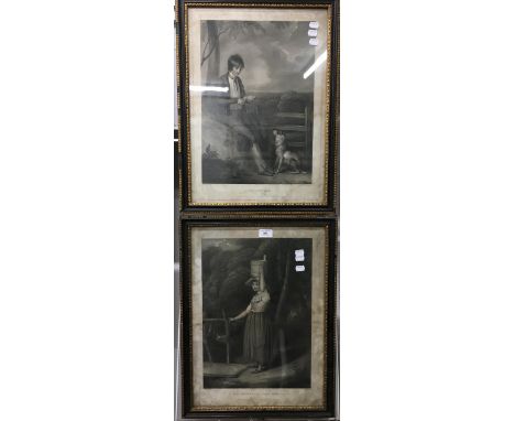 T GAUGAIN After R WESTALL, A Peasant Boy and a Girl Returning from Milking, a pair, prints published by Clay &amp; Scriven, 1