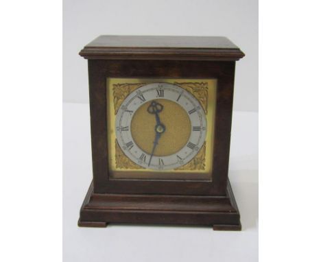 BEDROOM CLOCK, Elliott burr wooden casing bedroom clock, 12cm height 