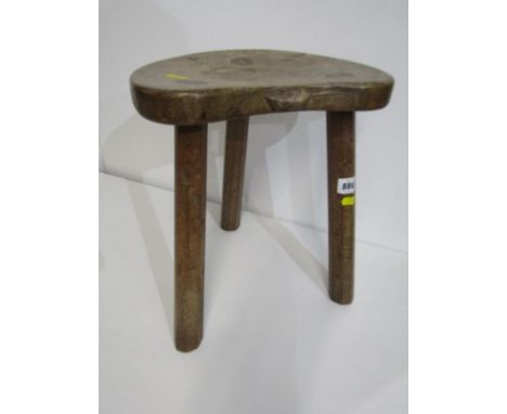 ROBERT MOUSEMAN THOMPSON, mouse carved tripod stool, 36cm height 