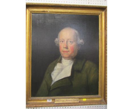 GEORGIAN PORTRAIT, oil on relined canvas "Portrait of Lord George Manners, Sutton", 60cm x 50cm 