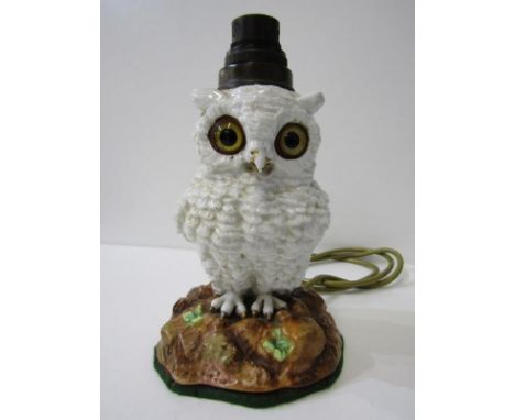 OWL LAMP, Continental porcelain glass eye table lamp base, 17cm height 