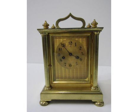 ENGLISH DOUBLE FUSEE CLOCK, by E Werrihouse and Ogston of London, coiled bar strike, engine turned clock face and side panels