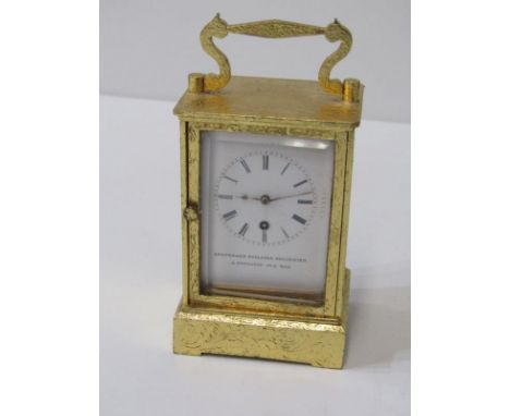 ENGLISH VERGE MOVEMENT CLOCK in French casing, title on enamel face "Stevenard Horloger Mecanicien", signed on movement Sarah