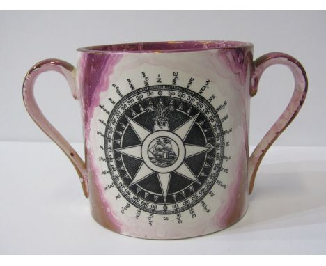 SUNDERLAND LUSTRE, replica Compass and Sailor's Farewell twin handled mug 