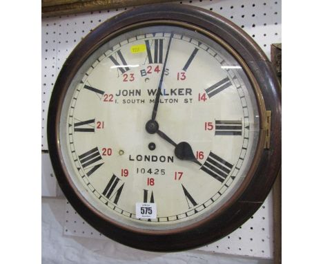 WAITING ROOM WALL CLOCK, by John Walker of South Moulton Street, 38cm diameterLot 575 - With pendulum and key, number to back