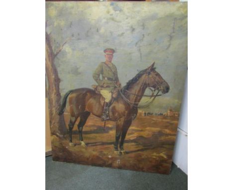 JAMES LYNWOOD PALMER, signed oil on canvas, "Portrait of First World War General on mount", 126cm x 101cm 