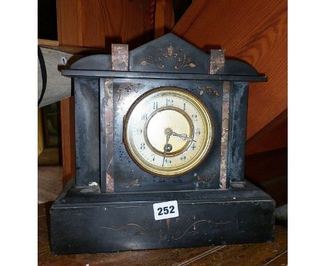 Victorian slate mantle clock