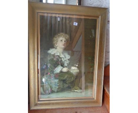 Pears print of 'Bubbles' on gilt wood frame