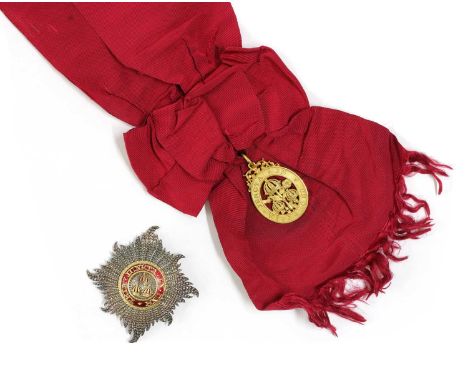 The Most Honourable Order of the Bath Civil Knight Grand Cross (GCB) insignia,comprising 18ct gold sash badge, hallmarked Lon