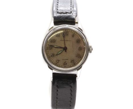 A stainless steel Girard Perregaux 'Sea Hawk' mechanical strap watch, 31mm diameter, with a silvered dial, Arabic numerals, l