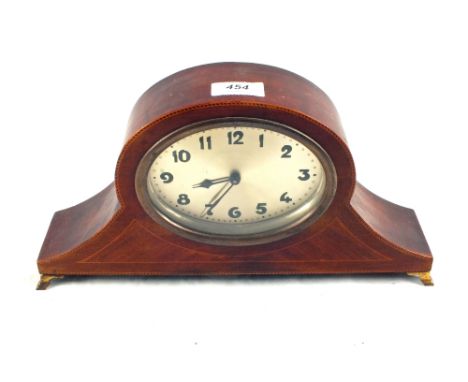An Edwardian inlaid Mahogany mantel clock