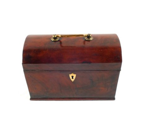 An 18th Century Mahogany dome top tea caddy