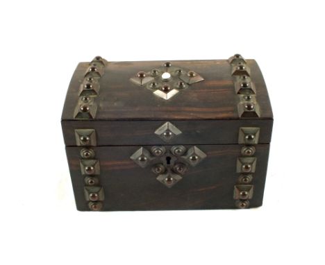 A 19th Century Coromandel wood two compartment tea caddy