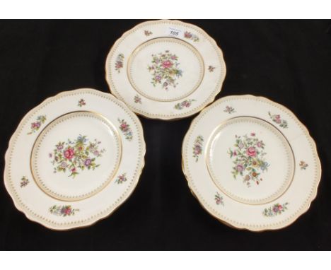 Eight Copeland Spode floral plates