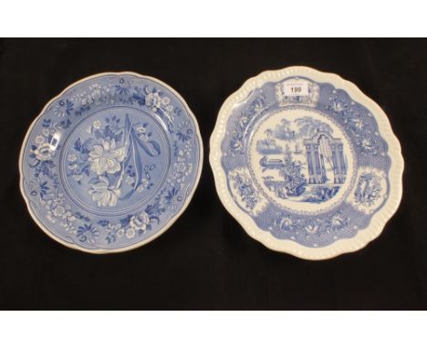 Ten Spode blue room plates and one other