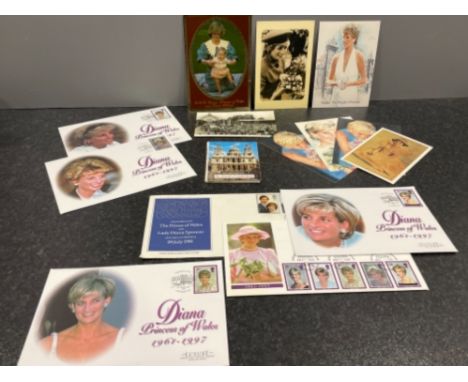 Collection of Princess Diana first day covers and and postcards