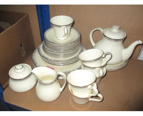 A Royal Doulton Melissa pattern from the Roman Collection, part dinner and tea service 