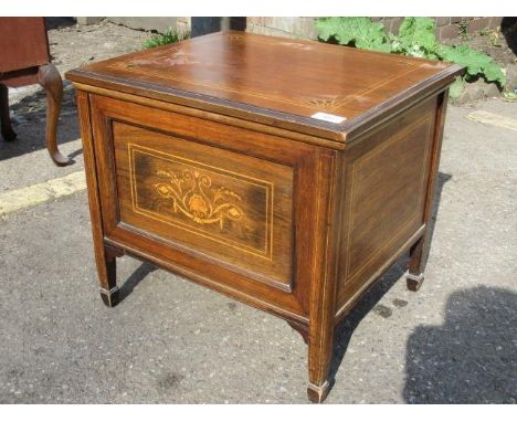 An Edwardian Sheraton revival rosewood commode 17"h x 19"w 