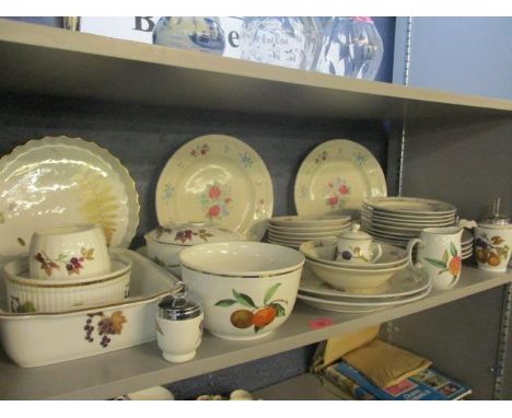 A selection of Royal Worcester Evesham and Arden pattern china, together with a Crown Dynasty part dinner service 