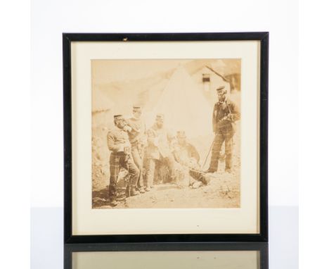 ORIGINAL 19TH CENTURY ROGER FENTON (1819 - 1869) CRIMEAN WAR PHOTOGRAPH
circa 1850, the subject of five Scottish soldiers pla