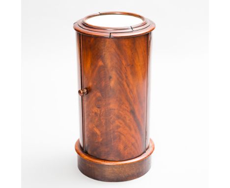 VICTORIAN MAHOGANY CYLINDER POT CUPBOARD
body formed of two pieces of mahogany with impressive grain and colour, with insert 