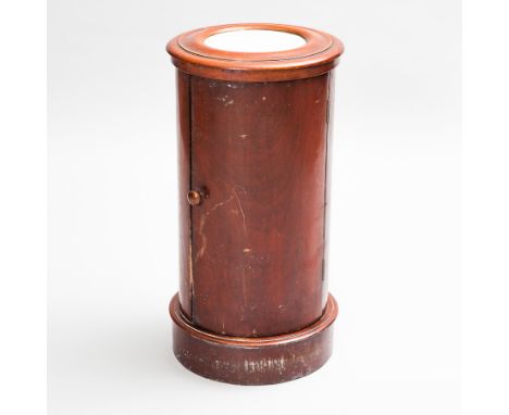 VICTORIAN MAHOGANY WASH STAND
body formed of two pieces of mahogany, with insert white marble top over a single door opening 