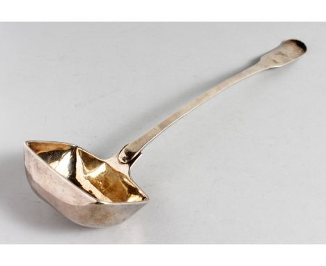 A DUTCH SILVER SOUP LADLE.
