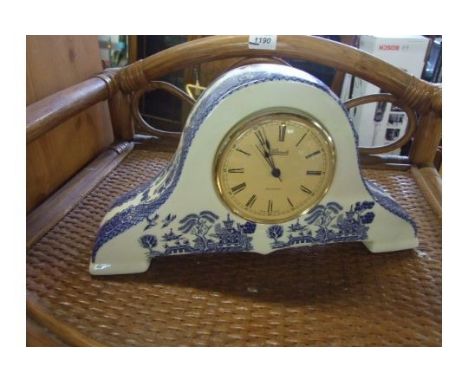 Regal Blue Willow Mantle Clock