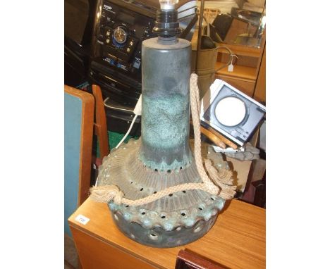 Large West German Pottery Lamp with Shade