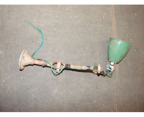 Vintage Machinists Angle Poise Lamp with Green Enamel Shade