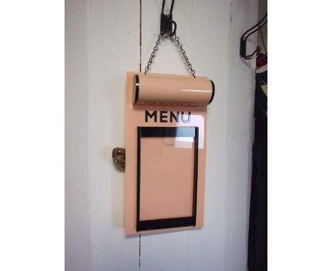 Retro Plastic Menu Holder with Built in light 7 1/2 inches wide 14 1/2 high