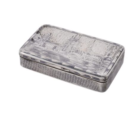 A Russian silver and niello rectangular snuff box, maker's mark AS (Latin, untraced), Moscow 1840, assay master Andrei Kovals