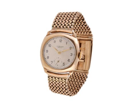 J. W. Benson,9 carat gold bracelet watch, no. 72368, circa 1937Movement: Manual wind, 15 jewelsCase: 9 carat gold case, snap 