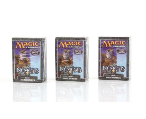 Wizards of the Coast. Magic The Gathering - Nemesis expansion - three 'Mercenaries' theme decks, French language version. Sea