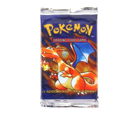 Pokemon TCG sealed Base Set Booster pack, Charizard artwork. The vendor formerly owned a gift shop in the late 1990s / early 