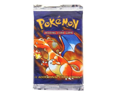 Pokemon TCG sealed Base Set Booster pack, Charizard artwork. The vendor formerly owned a gift shop in the late 1990s / early 