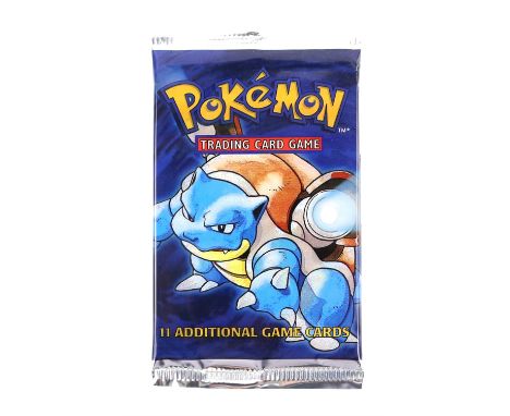 Pokemon TCG sealed Base Set Booster pack, Blastoise artwork. The vendor formerly owned a gift shop in the late 1990s / early 