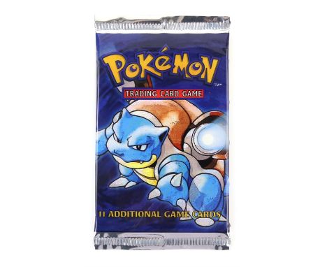 Pokemon TCG sealed Base Set Booster pack, Blastoise artwork. The vendor formerly owned a gift shop in the late 1990s / early 