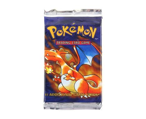 Pokemon TCG sealed Base Set Booster pack, Charizard artwork. The vendor formerly owned a gift shop in the late 1990s / early 