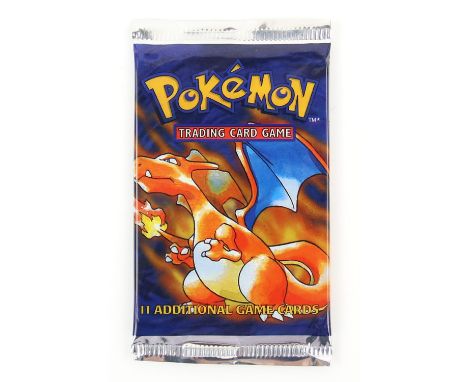 Pokemon TCG sealed Base Set Booster pack, Charizard artwork. The vendor formerly owned a gift shop in the late 1990s / early 