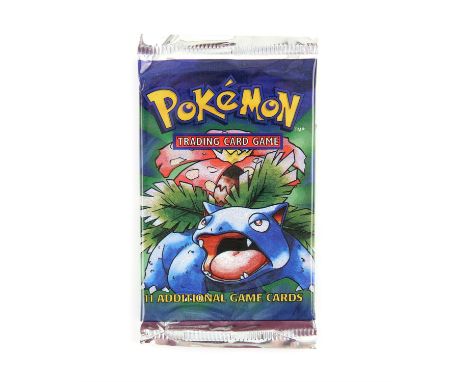 Pokemon TCG sealed Base Set Booster pack, Venasuar artwork. The vendor formerly owned a gift shop in the late 1990s / early 2