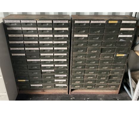 Pair of metal tool storage cabinets with toolsDimensions: Height:&nbsp;138cm&nbsp; Length/Width:&nbsp;90cm&nbsp; Depth/Diamet