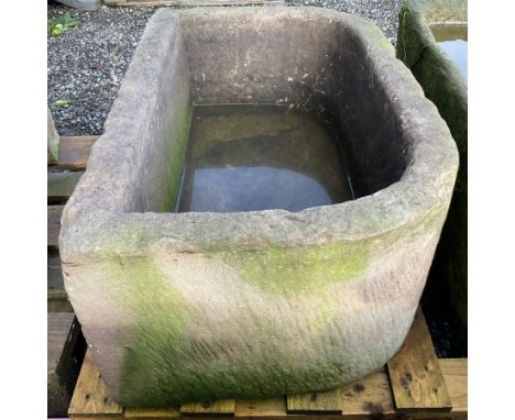 Large 19th century D shaped stone troughDimensions: Height:&nbsp;40cm&nbsp; Length/Width:&nbsp;90cm&nbsp; Depth/Diameter:&nbs