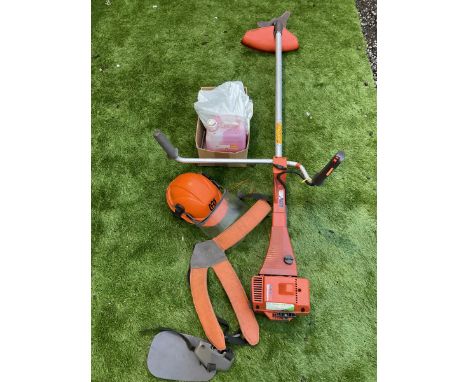 Husqvarna 240 R petrol strimmer with harness and helmet 