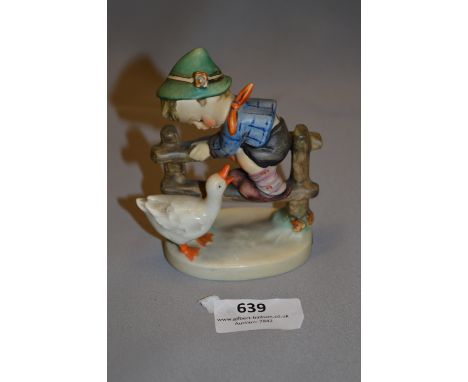 Goebel West German Figurine "Boy and Duck "